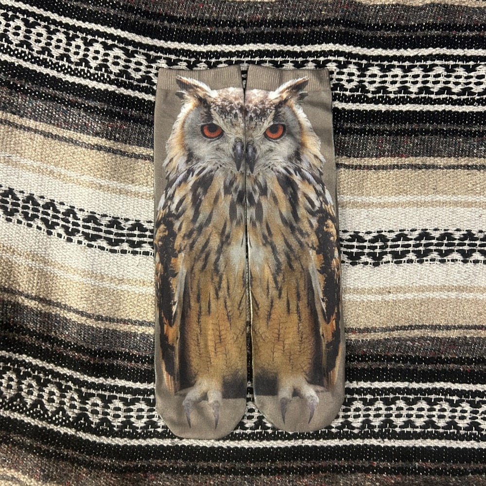 Owl Socks Crew Socks Animal Graphic Print Novelty‎ Bird Lover Gift